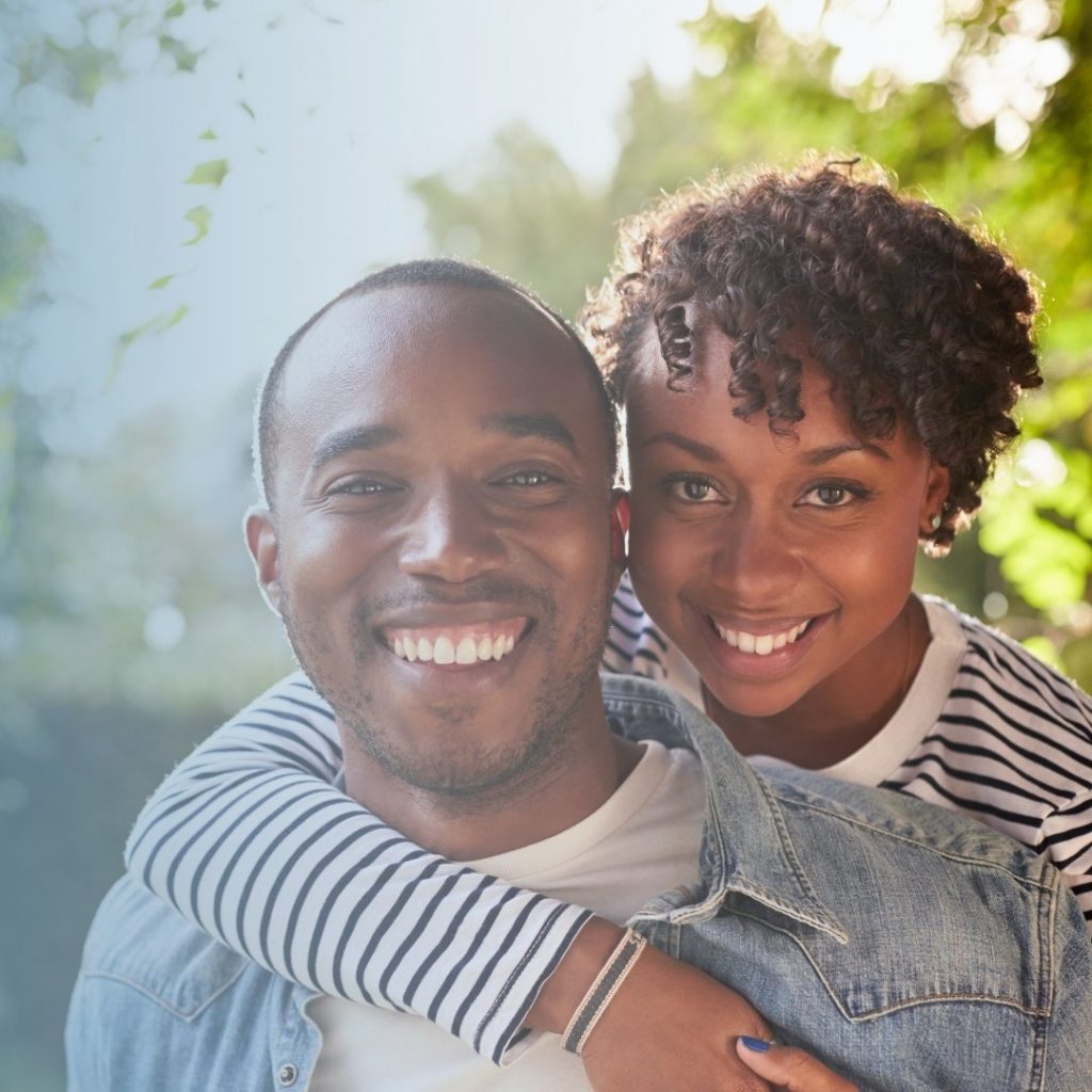 couple smiling | dental bonding
