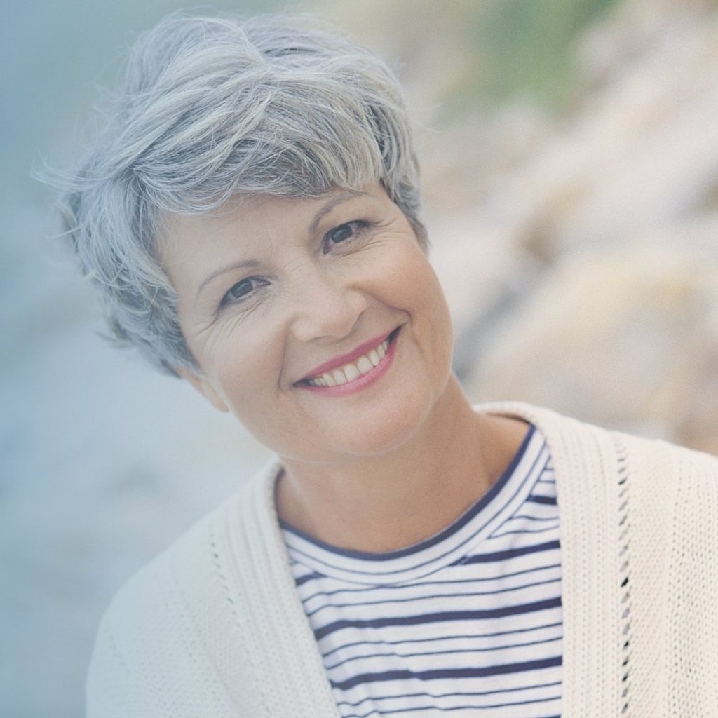 smiling woman | dentures